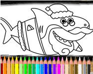 Tlaps karcsonyi - Shark coloring book HTML5